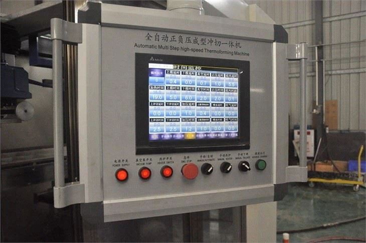 Three Station Automatic Pp Pet Plastic Packaging Food Container Vaccum Thermal Forming Machine
