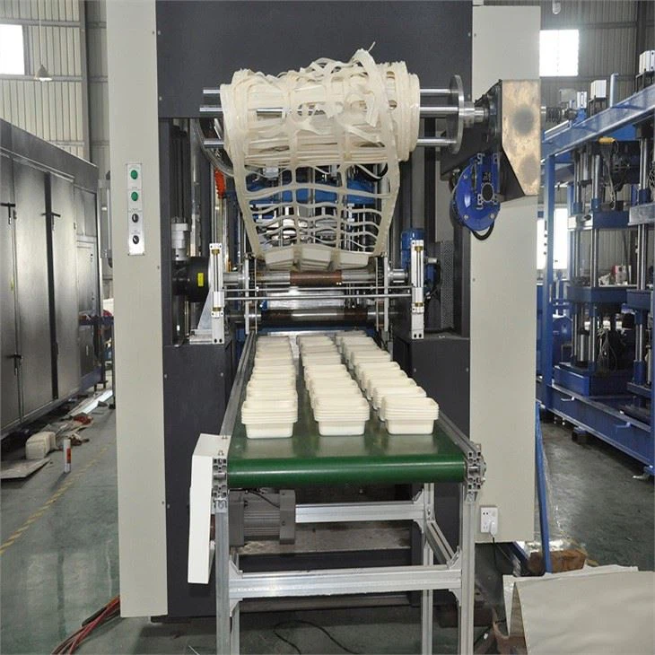 Three Station Automatic Pp Pet Plastic Packaging Food Container Vaccum Thermal Forming Machine